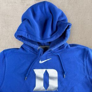 Nike Duke Blue Devils Center Swoosh Hoodie Mens Medium Fleece Sweatshirt Y2K